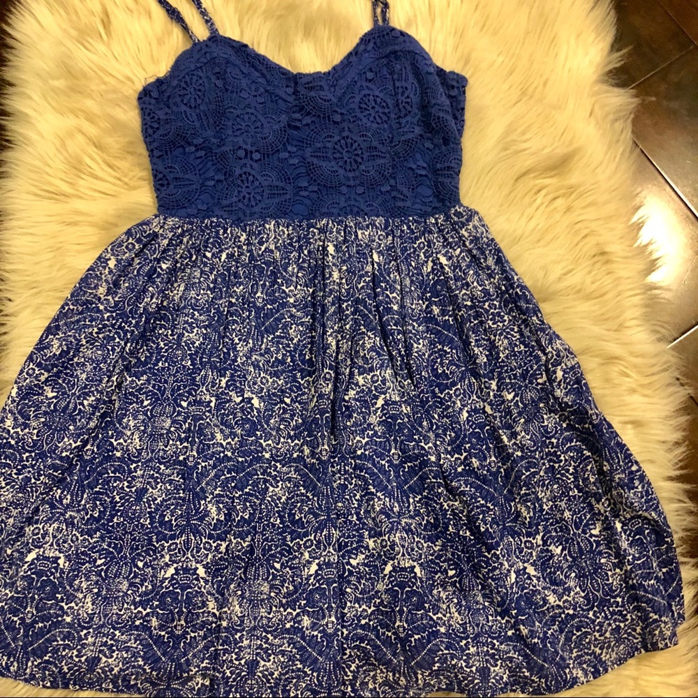 Others Follow Royal blue strappy skater dress